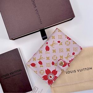 Louis Vuitton Address Book Pink Cherry Blossom Monogram Rouge